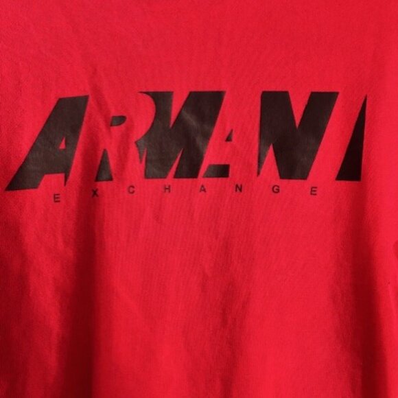 A/X Armani Exchange L Red Long Sleeve Sweatshirt Streetwear Athleisure Logo Rib - Picture 4 of 5